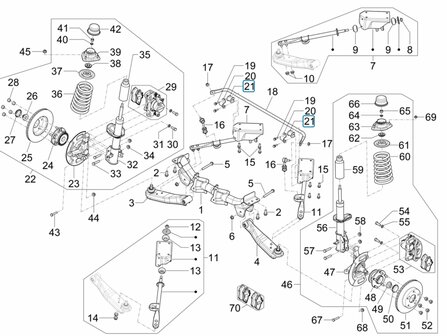 Rubber bus om stabilisatorstang voorwielophanging  Porter NP6 1.5