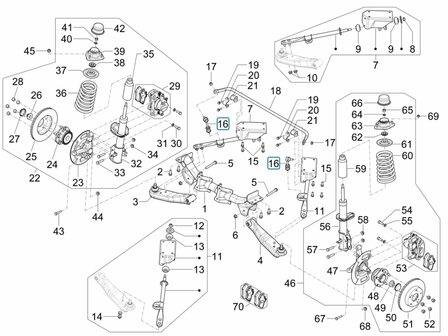 Connecting rod stabilizer bar front wheel suspaension Porter NP6 1.5