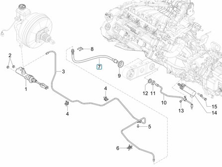 Hydraulic hose clutch cylinder Porter NP6 1.5