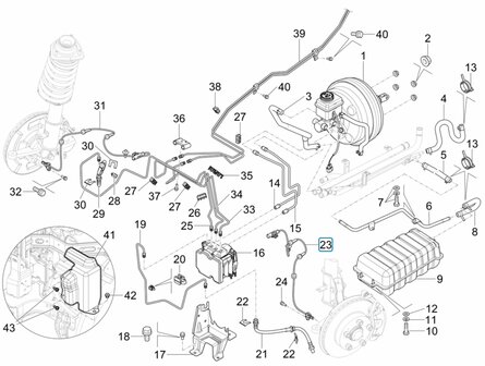 ABS sensor Porter NP6 1.5 - Voorzijde