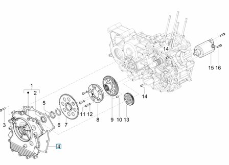 Pakking motorblok / start - ontsteking gedeelte Calessino 200 - EU4