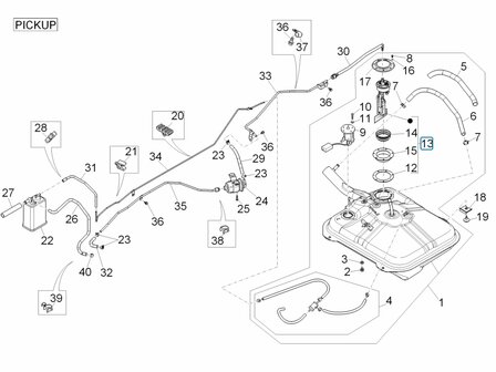 Fuel pump Porter Multitech 1.3 E5 + E6  - Pick-up