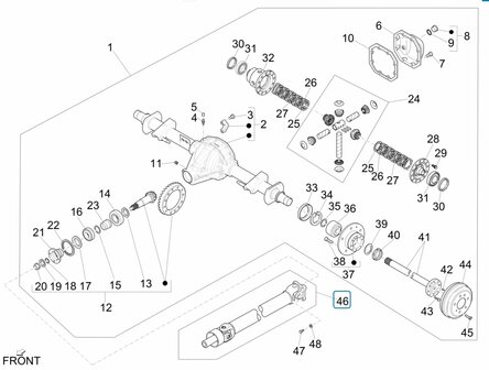 Aandrijfas Porter Maxxi Multitech 1.3 E5 +E6  - Dubbellucht - imitatie