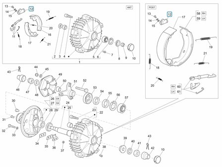 Rear wheel brake cylinder ApeTM - imitation