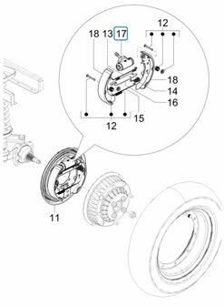 Rear wheel brake cylinder Ape50 EU4