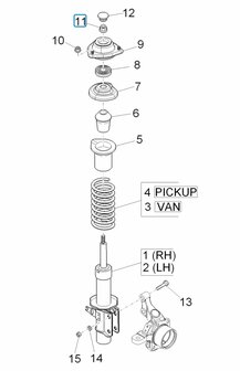 Moer schokdemper voorzijde Daihatsu / Porter