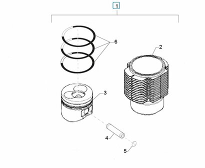 Cylinder and piston kit Ape Classic 400 E2