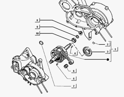 Crankshaft ApeTM + Vespacar P2 + Apecar P501-P601 - imitation