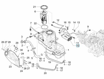 Carbon filter - canister near fuel tank Porter NP6 1.5