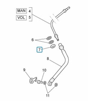 Krukasmoer + moer remslang voorwiel ApeTM + Vespacar P2