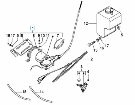 Wiper motor Ape Classcic + Calessino Diesel and Petrol