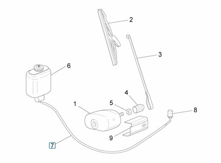 Windshield washer fluid hose Ape50 + ApeTM