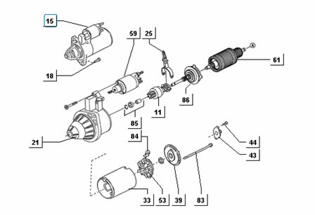 Starter motor Daihatsu / Porter 1.4 Diesel - imitation