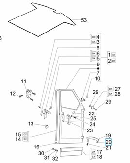 Stalen plaatje deurvanger Ape50 + ApeTM + Vespacar P2