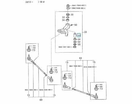 Bushing in steering lever Daihatsu / Porter + Quargo