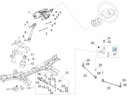 Bushing in steering lever Daihatsu / Porter + Quargo