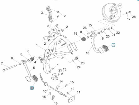 Brake / clutch pedal rubber cover Daihatsu / Porter