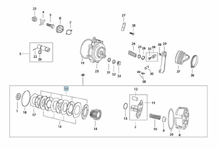 Koppelingsplaat Calessino 200 E2 + Ape Classic 400 Diesel E2 + E4