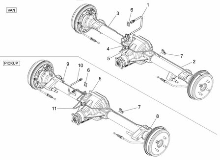 Brake Tube Rear Porter Pick-up - Right