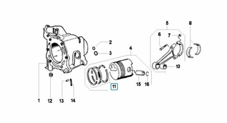 Zuigerveer set ATD Ape Diesel 422cc