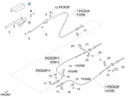 Rubber dust cover over handbrake lever Daihatsu / Porter