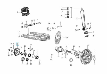 Rubber connection drive shaft Calessino 200 EU2 + EU4 + Ape Classic 400 EU4