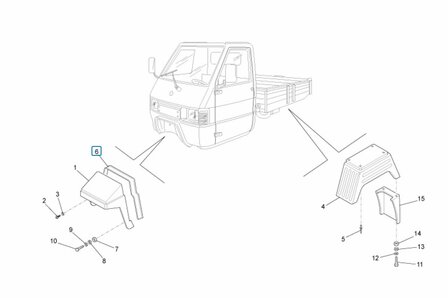 Front fender gasket ApeTM + Calessino Diesel + Apecar P501-P601