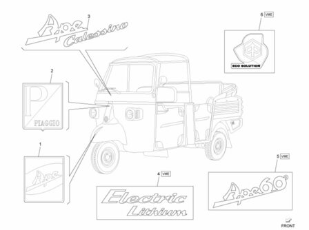 Logo Piaggio in grille Calessino Diesel and in Grille Porter 