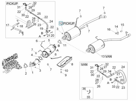 Uitlaatdemper  Porter D120 1.2 Diesel - Pick-up - imitatie