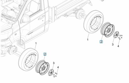 Steel rim 14 inches - 5J H2 ET40 Porter NP6 1.5 - Single wheel version