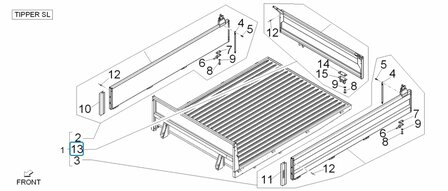 Tailgate - Rear panel cargo bay Porter Kipper