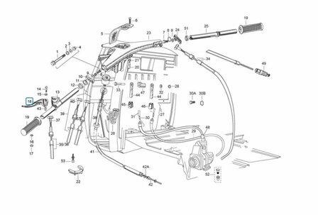 Clutch handle / lever Calessino + Ape Classic + Apecar P501