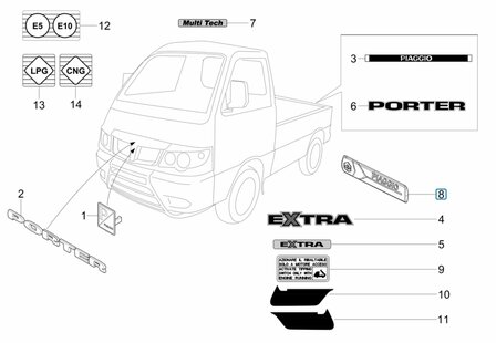 Logo Porter &quot;Piaggio Multitech&#039;&#039;