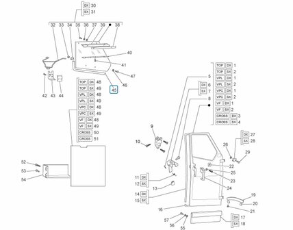 Raamrubber - Achterkleprubber Ape50 + ApeTM - AKTIE