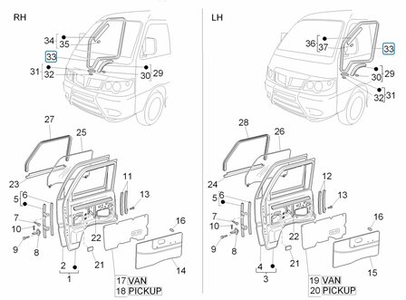 Portierrubber Daihatsu / Porter - AKTIE