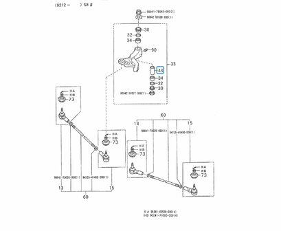 Bushing in steering lever Daihatsu / Porter + Quargo - SALE