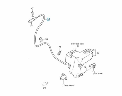 Windshield wiper fluid hose Daihatsu / Porter