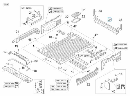 Cross beam behind plastic rear bumper Daihatsu / Porter - VAN