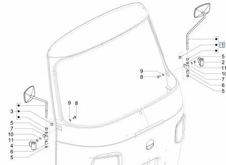 Side mirror Calessino 200 EU2 - Left