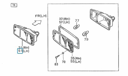 Achterlicht unit Daihatsu / Porter Pick-up  - Links