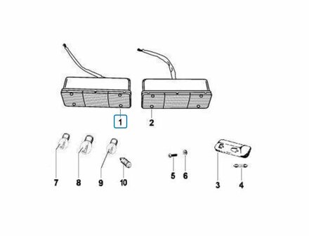 Achterlicht unit Ape Classic - Links