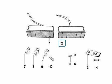 Tail light unit Ape Classic - Right