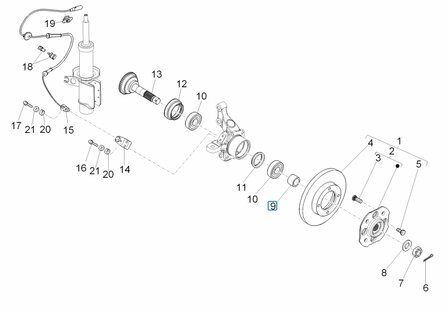 Filler bush / spacer front wheel bearing Daihatsu / Porter