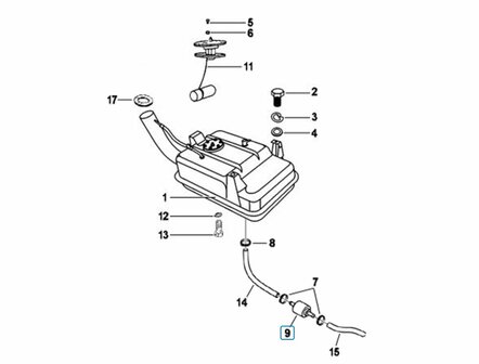 Brandstoffilter Ape Classic 400 E2 + E4 + 422cc Diesel + Calessino 200 E2 Benzine + 422cc Diesel