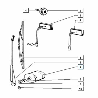 Ruitenwissermotor ApeTM + Vespacar P2 + Ape P50 - imitatie