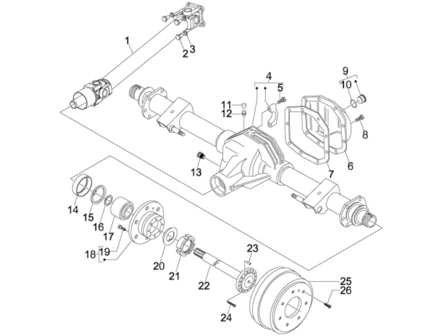 Drive shaft Porter Maxxi 2002-2010 Petrol 1.3i - imitation