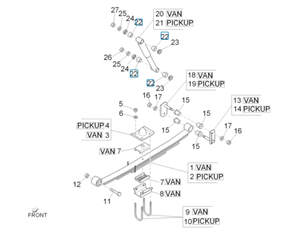 Rubber bushing in shock absorber Daihatsu / Porter