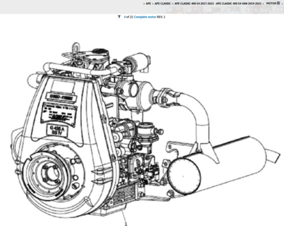 Motor Compleet Ape Classic 400 E4  Diesel - DEMO!