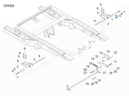 Hinge pin cargo bay Porter + ApeTM 703 - Tipper