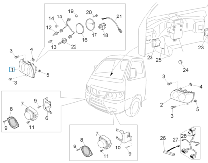 Headlight unit Porter +2009 - Right - SALE